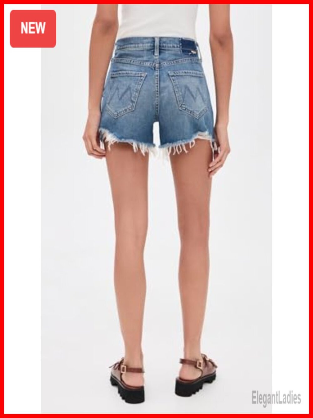 Mid Rise Loose Fit Distressed Denim Jean Shorts - Picture 2 of 5
